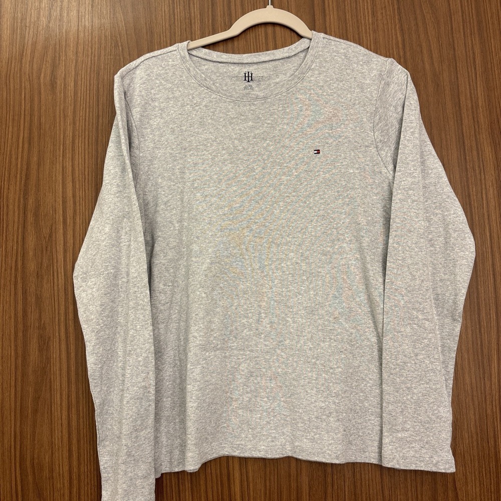 Lot Of 3 Tommy Hilfiger Long Sleeve Woman's Shirts Gray Navy Size XL - Picture 5 of 10